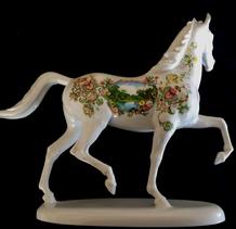Custom painted and fired porcelain Rosenthal Horse Statue