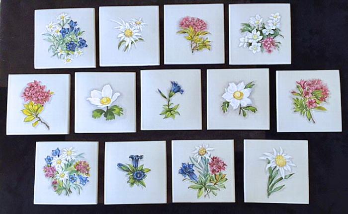 hand painted Alpine Style Florals
